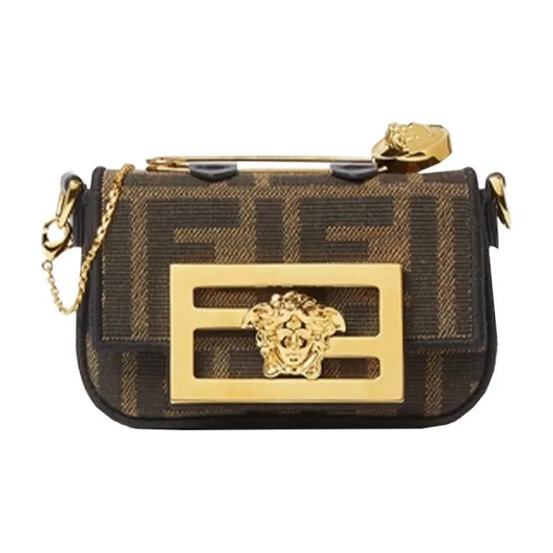FANSIZHE FENDI Collaboration Cotton With Polyester Crossbody Bag, Shoulder Bag Women's Brown-0