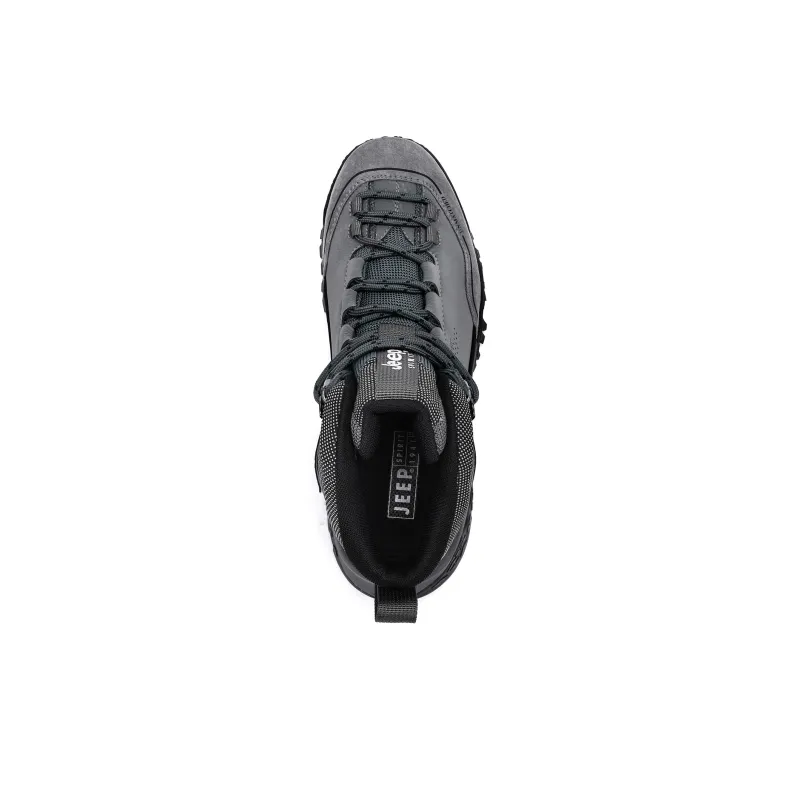 JEEP SPIRIT Slip Resistant, Abrasion Resistant, Waterproof High Top Outdoor Shoes Men's Black Gray-4