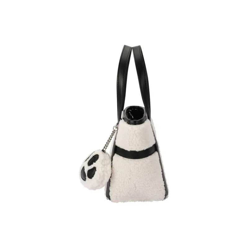 AJIDOU Artificial Leather Tote Bag, Shopping Bag, Shoulder Bag, Crossbody Bag, Handbag Medium Size Women's White-2