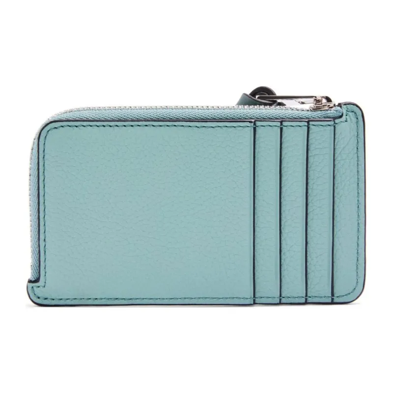LOEWE Soft Grain Calfskin Coin Purse, Card Holder Women's Water & Light Pink-1
