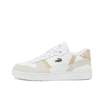 LACOSTE T-Clip Low-Top Skateboard Shoes Women's White Brown