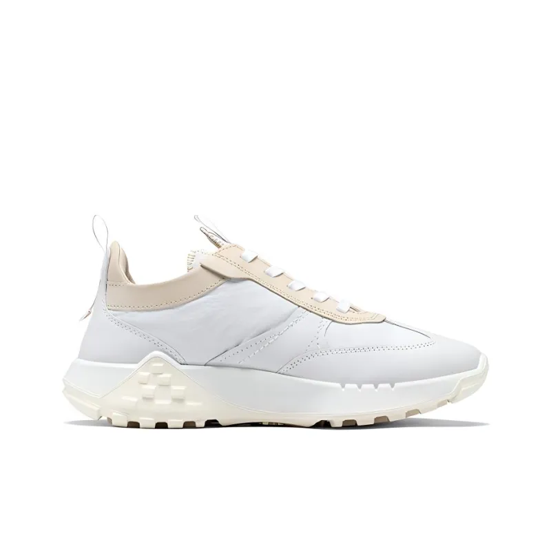 Ecco Cushioning Anti Slip And Wear Resistant Coverage Low Top Running Shoes Women's White Vintage Comfortable-1