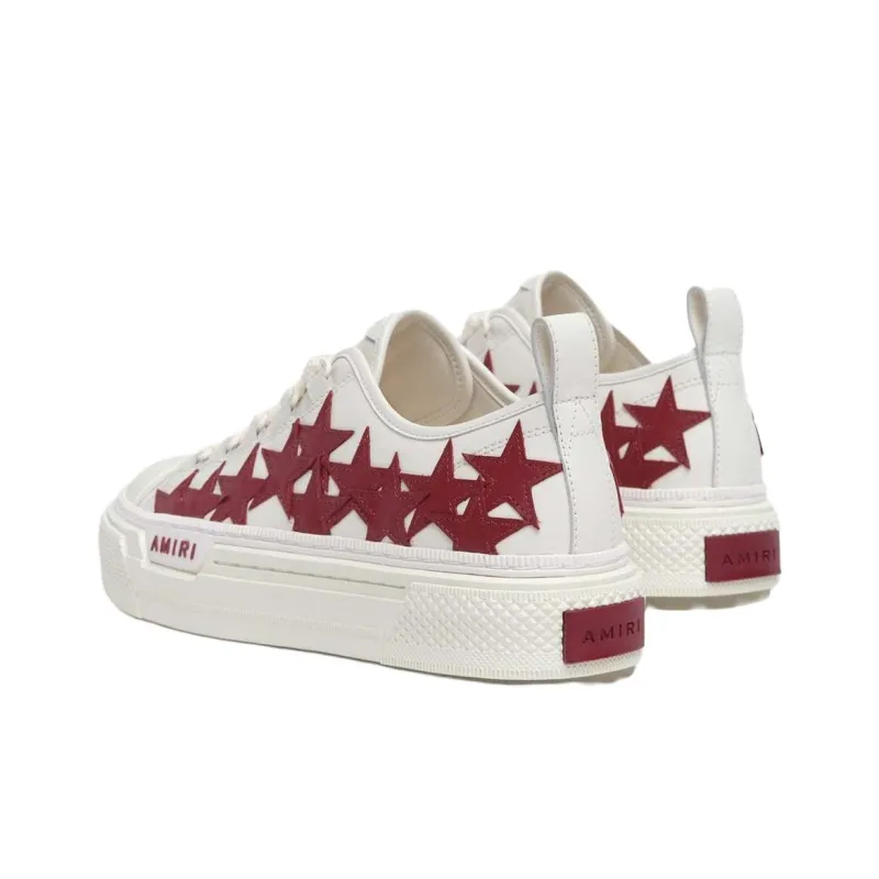 AMIRI Stars Court Low Top Skateboard Shoes Women's Red-3