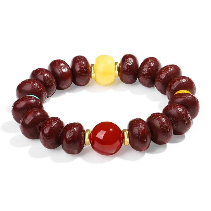 PUTUOSHANWENCHUANG Phoenix Eye Bodhi Seeds Bracelets Unisex-0