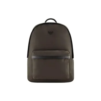 EMPORIO ARMANI Recycled Nylon Backpack Men's Brown Green