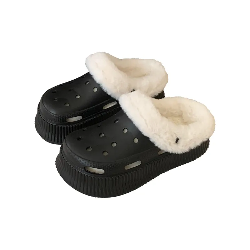 Thin Strips Cotton Slippers Women's, Cream White-7