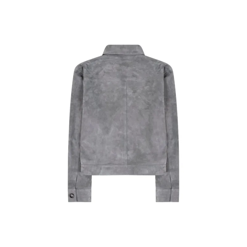 AMIPARIS Suede Buttoned Overshirt-1