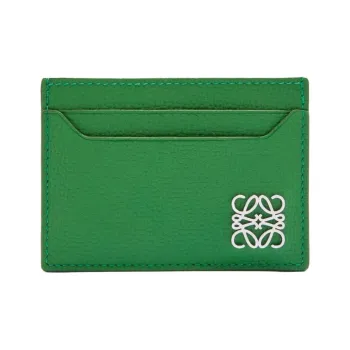 LOEWE Anagram Pebbled Calfskin Card Holder Women's Tropical Green