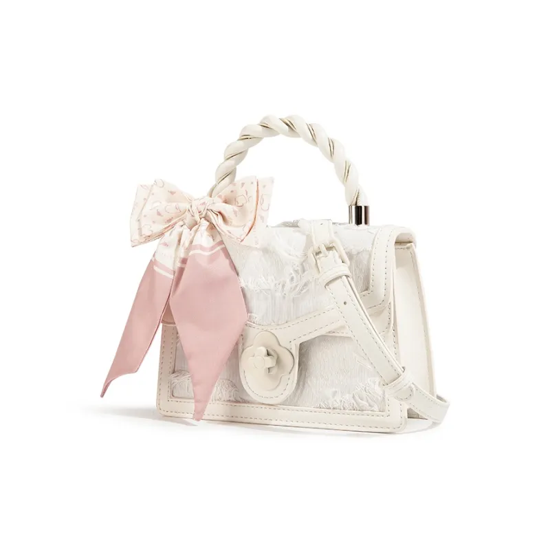 CAEISL&KCIEL Polyurethane Bonded Synthetic Leather One Shoulder Handbags Women's Fringe White-1