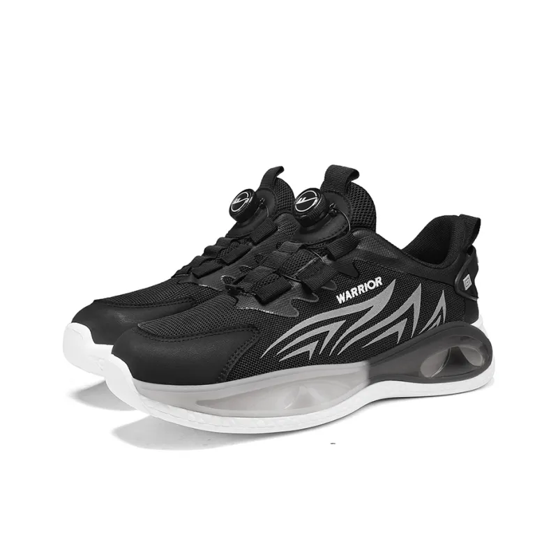 Warrior Abrasion Resistant Low Top Chunky Sneakers Men's Black Gray-2