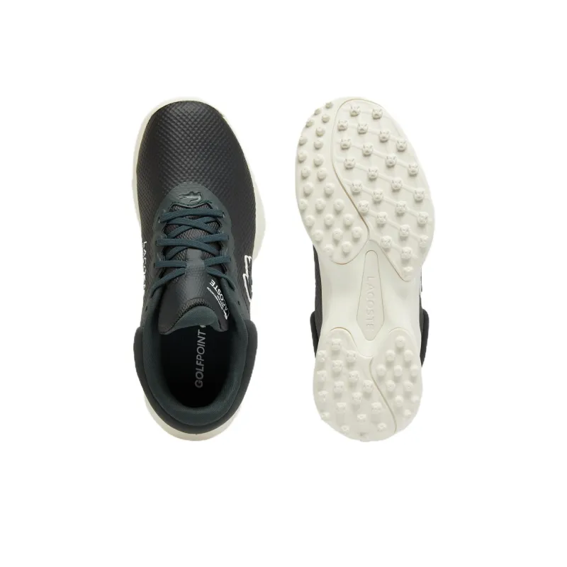 LACOSTE Golf Point Low Top Golf Shoes Women's Green Beige-4