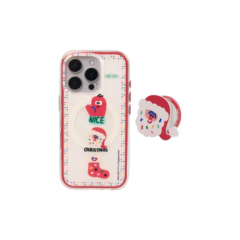 CARECASE TPU Material Christmas Elderly 2 in 1 Phone Case Compatible With Apple IPhone 16 15 14 Pro Max-2