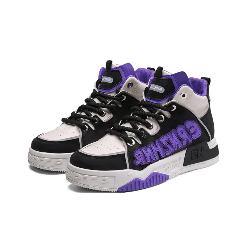 AD Anti-Slip And Wear-Resistant Height Increasing High-Top Skateboard Shoes Men's-5