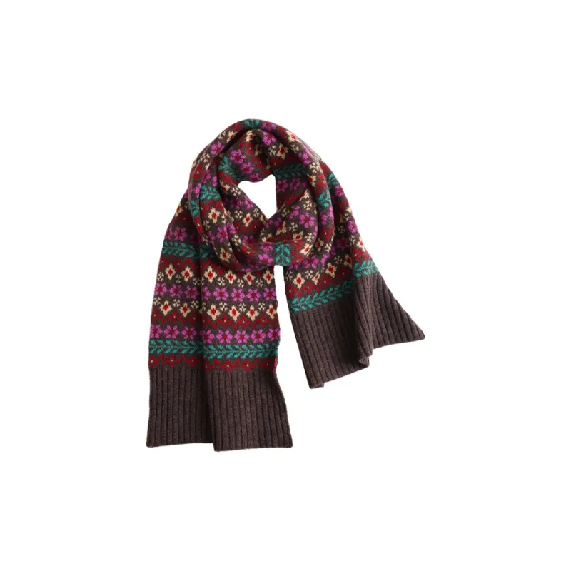 Lagur 100% Merino Wool Knit Scarves Women's-0