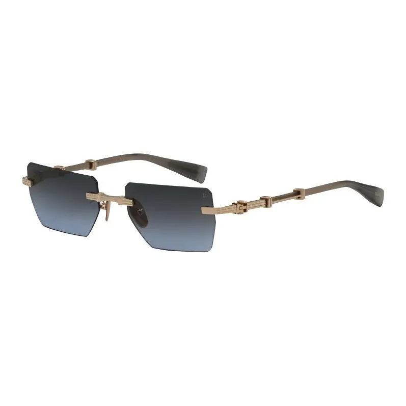 BALMAIN Metal Square Sunglasses Women's Gold-0
