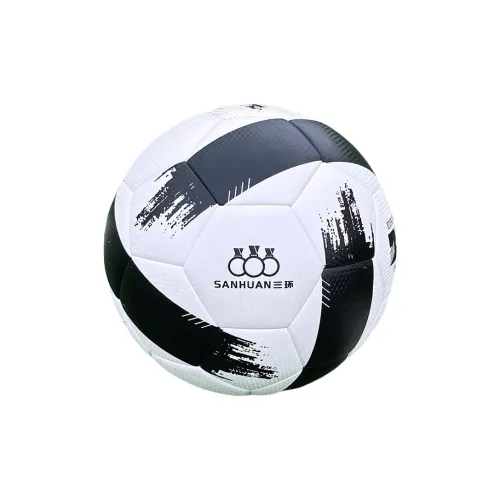 THREEHUAN Size 5 Ball Soccer PU Seamless Thermal bonding Unisex Hurricane Black