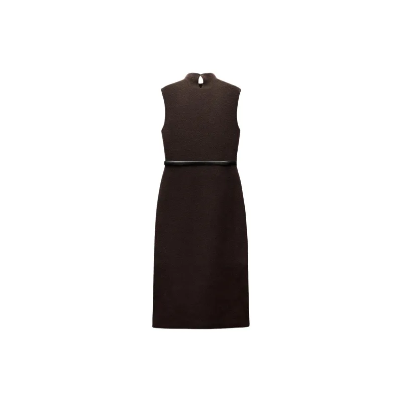 ZARA Sleeveless Dress Women's Brown-1