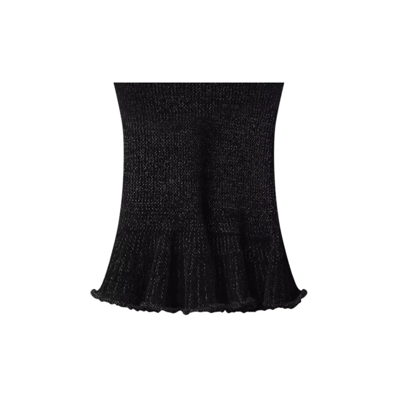 LOUIS VUITTON Flared Hem Ribbed Knit Skirt-3