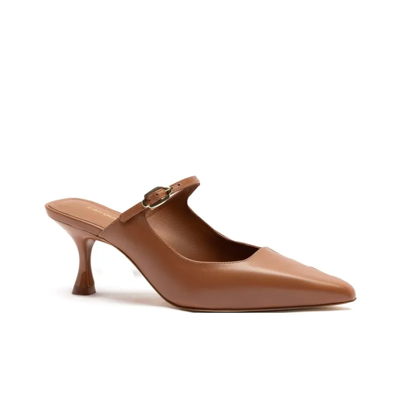 Larroude Closed Toe Slippers 6.4cm Women's Brown-2