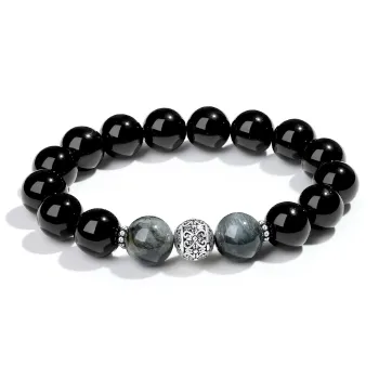 PUTUOSHANWENCHUANG Obsidian Bracelets Unisex