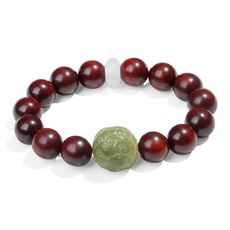 PUTUOSHANWENCHUANG Golden Sandalwood Bracelets Unisex-5