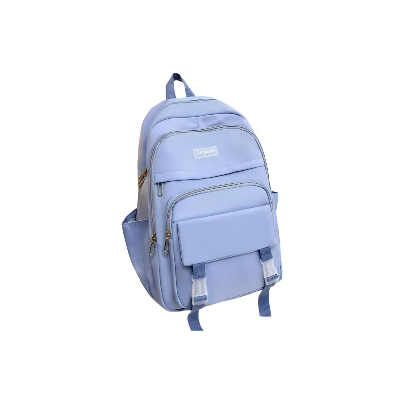 Yalu Nylon Water Repellent Backpack Tubas Unisex Black/Pink/Purple/Green/Blue-10