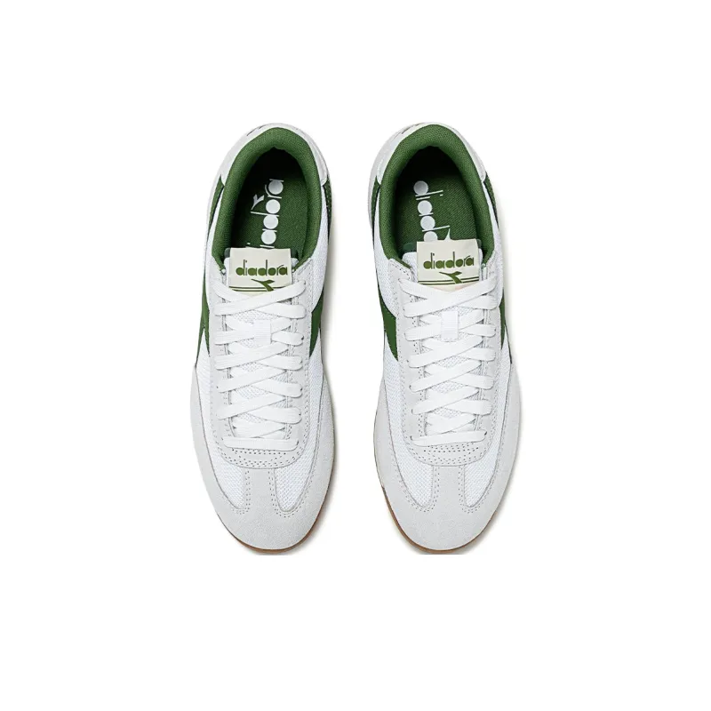 Diadora Wear Resistant Low Top Casual Shoes Unisex White Green-2