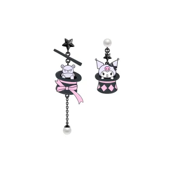TIDECOLOR S925 Silver Earrings Women's Black Purple