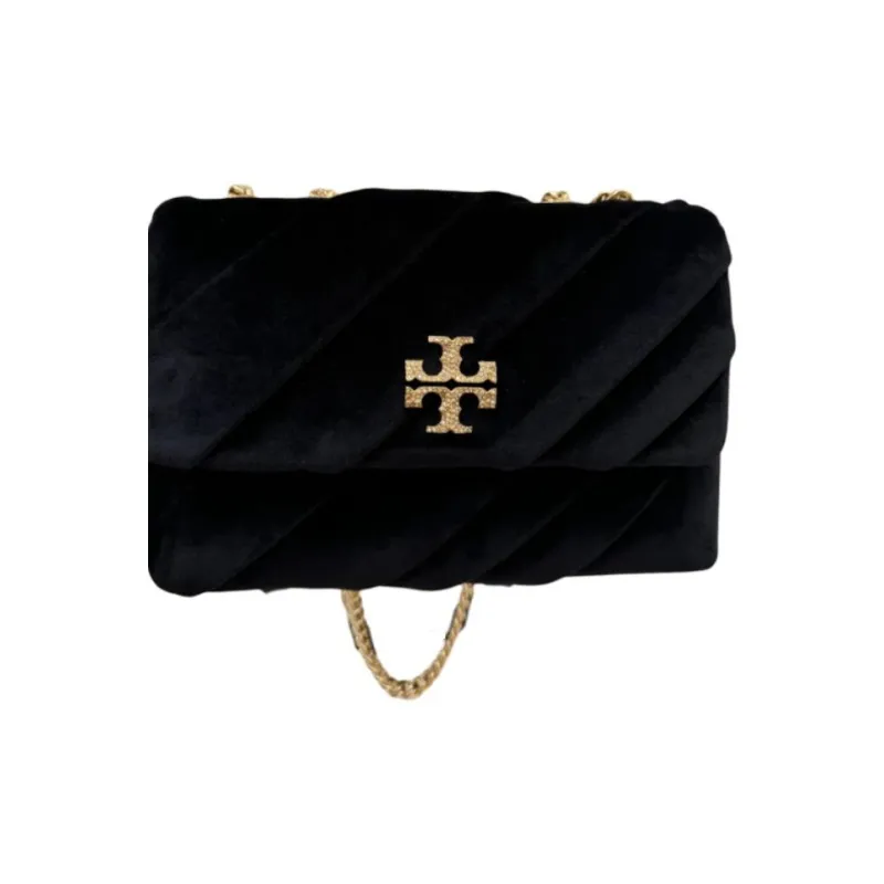 TORY BURCH Kira Cotton Crossbody Bag, Shoulder Bag Small Size Women's Black-1