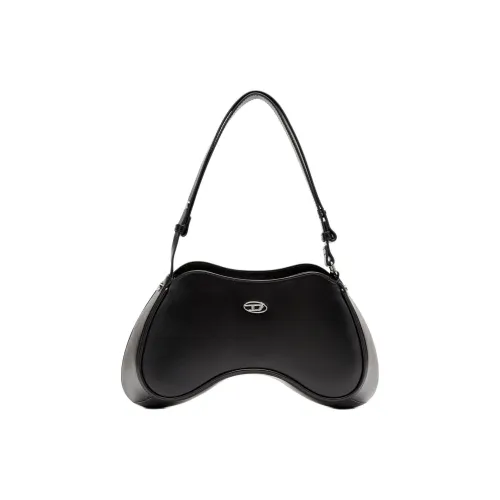 DIESEL Cow Leather Handbag Shoulder Bag Women's Black