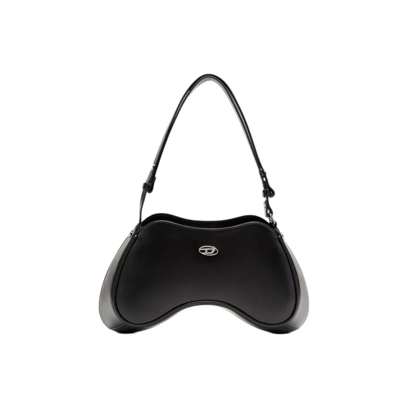 DIESEL Cow Leather Handbag Shoulder Bag Women's Black-0