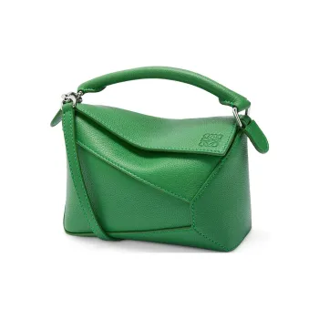 LOEWE Puzzle Soft Grain Cow Leather Shoulder Bag, Crossbody Bag, Handbag Mini Women's Tropical Green