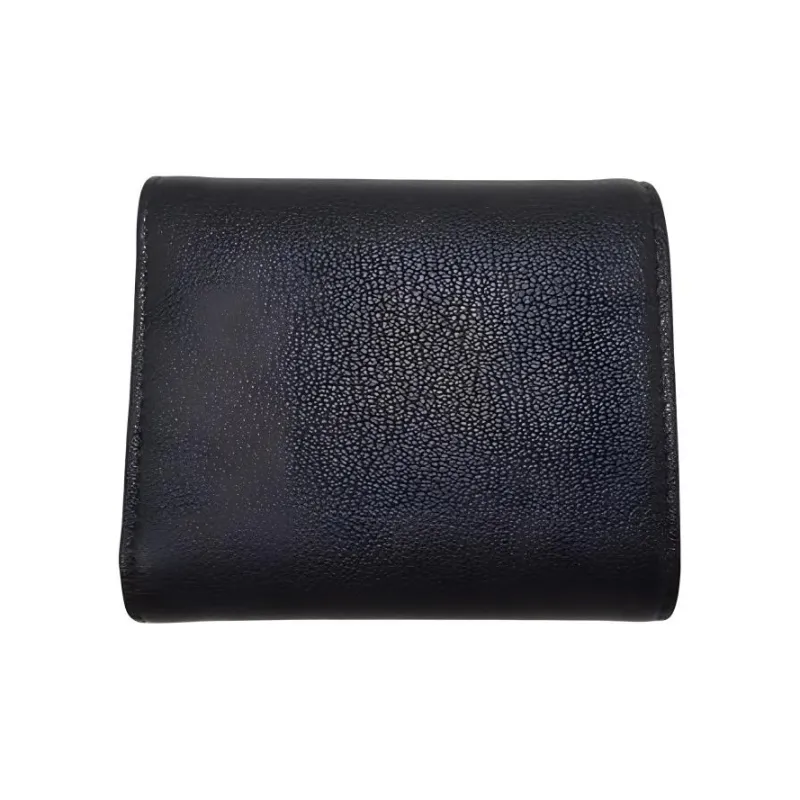 CHANEL Goatskin Wallet Women's Black-2