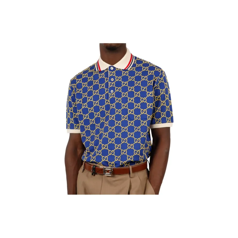 GUCCI Polo Shirts Men Blue-2