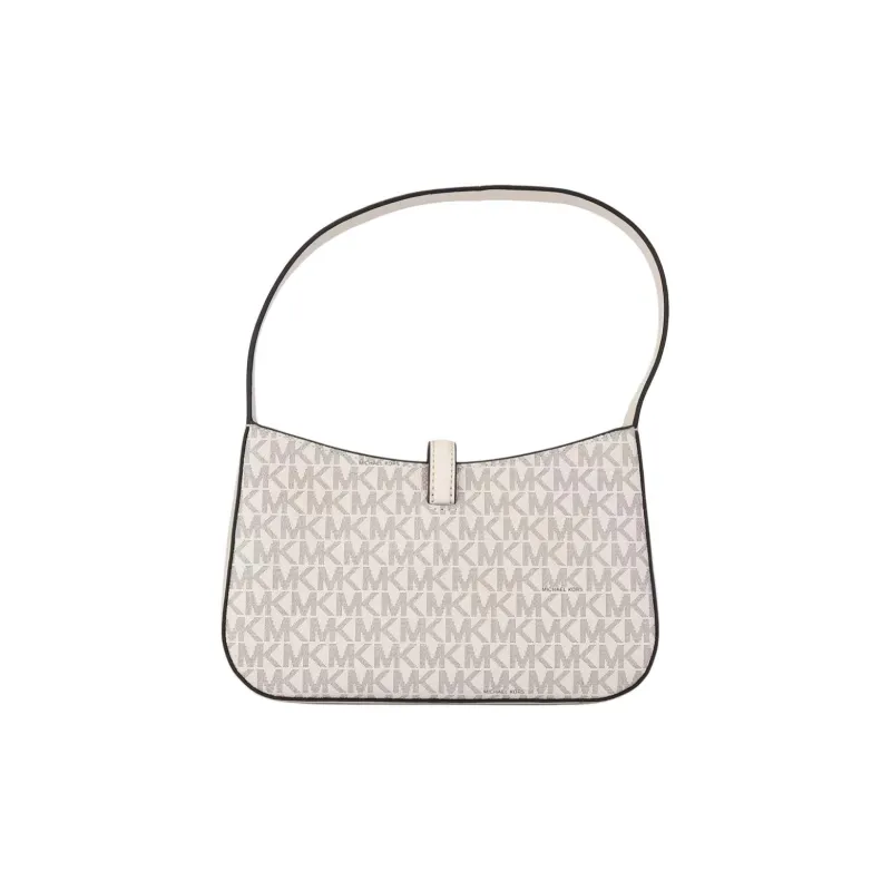 MICHAEL KORS Lyra Coated Canvas With PVC Shoulder Bag, Handbag Small Size Women's Vanilla White-2