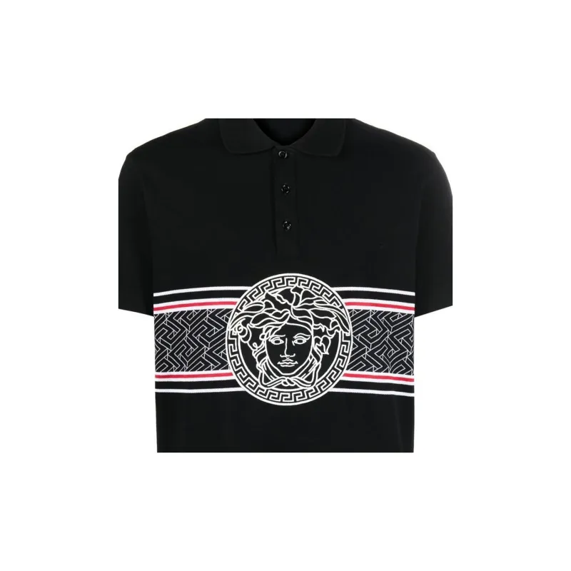 VERSACE Polo Shirts Men Black-4