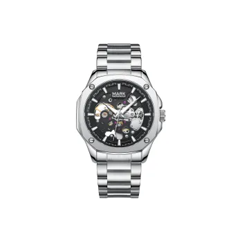 FAIRWHALE Automatic Mechanical Movement Metal Strap Watch Men's Watches Black Dial