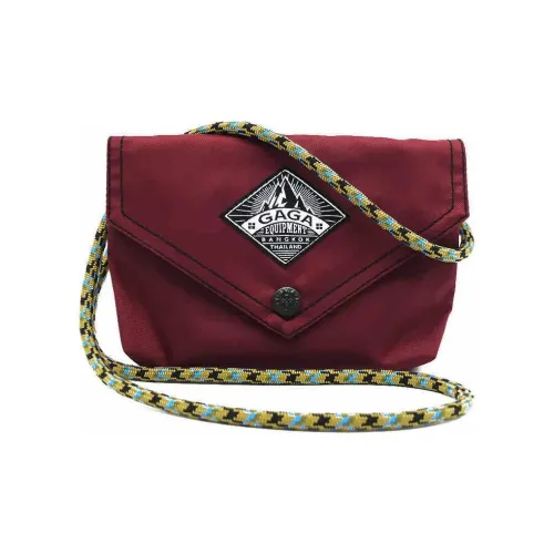 GAGA EQUIPMENT Nylon Fabric Envelope Bag Crossbody Bag Shoulder Bag Mini Unisex Burgundy