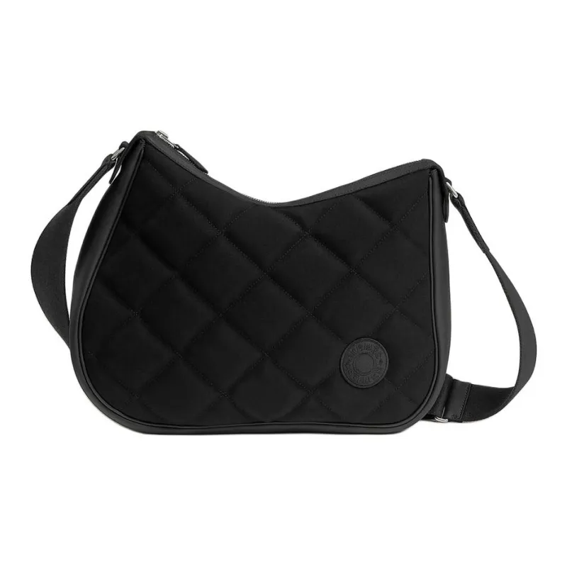 HERMES Woolycot Canvas With Swift Leather Shoulder Bag Crossbody Bag Women's Black-0