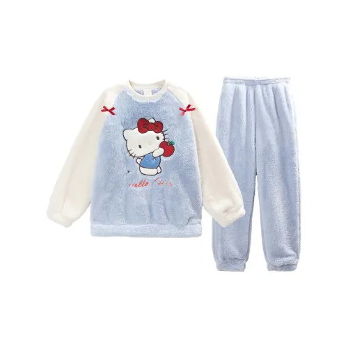 GUKOO x Sanrio Hello Kitty Pajama Set Women's Aqua Blue