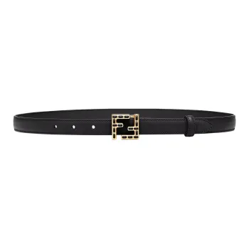 FENDI Calfskin Leather Belts Women's Black  