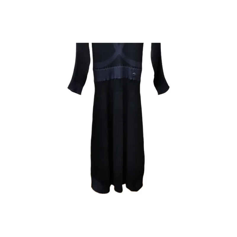 CHANEL Long Sleeved Dresses Women's Blue-3