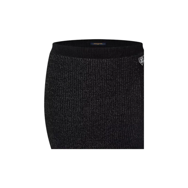 LOUIS VUITTON Flared Hem Ribbed Knit Skirt-1