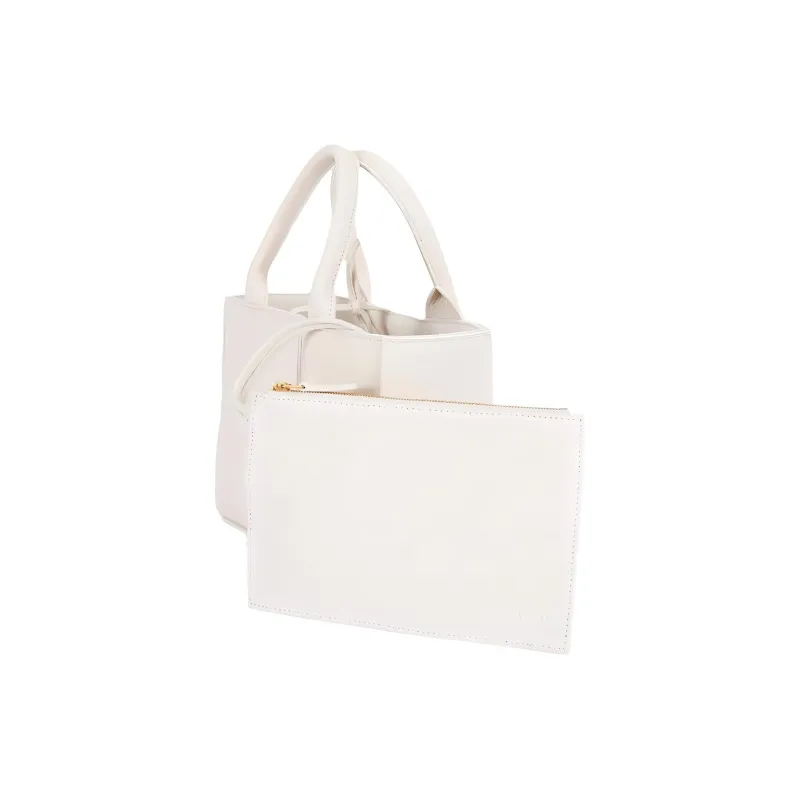 Bottega Veneta ARCO Leather Tote Bag Shopping Bag Handbag Mini Women's White-3