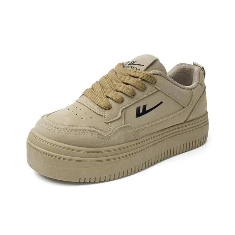 Warrior Warrior Cushioned Slip Resistant Low Top Skateboard Shoes Women's Khaki-1