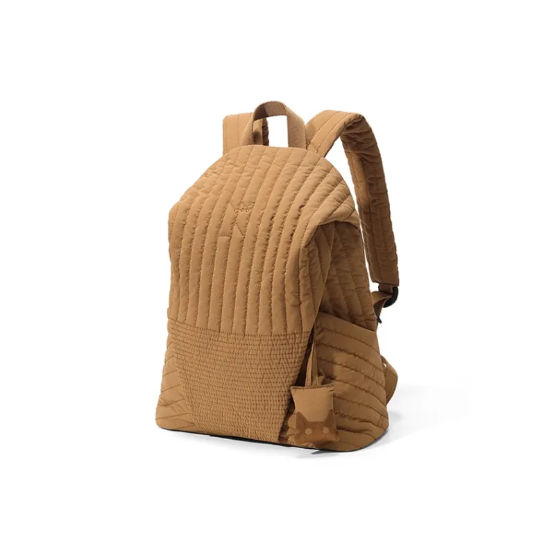 NOXXON Nylon Backpack Regular Unisex Obsidian Black/Caramel Brown/Pink Apricot-4
