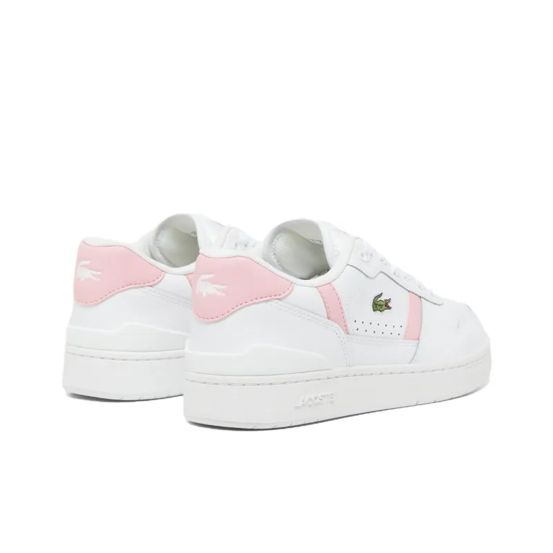 LACOSTE T Clip Low Top Skateboard Shoes Women's White Pink-2