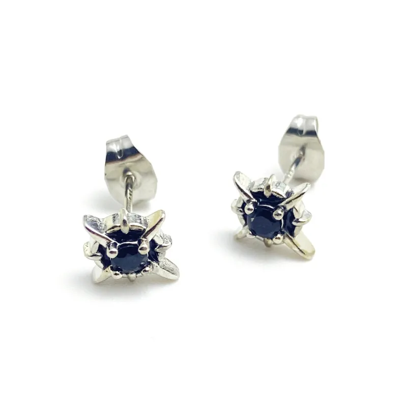ERXI 925 Silver Needles Stud Earrings Unisex-5