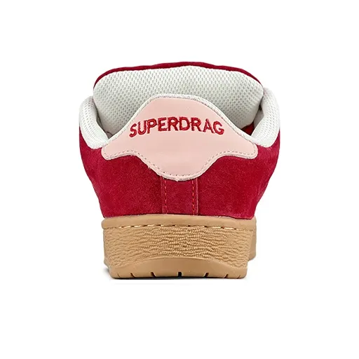 LuzaoT SUPER DRAG Anti Slip Wear Resistant Low Top Skateboard Shoes Women's Angora Red-4