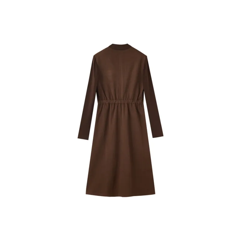 SHUIYUNJIAN Long Sleeved Dresses Women's Coffee-1